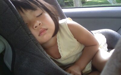 child, sleeping, car seat